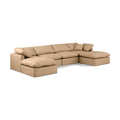  Manufacturer Color_Tan -- Indulge 140" Tan Vegan Leather Upholstered 6 pc Modular Sectional IMAGE 1