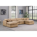  Manufacturer Color_Tan -- Indulge 140" Tan Vegan Leather Upholstered 6 pc Modular Sectional IMAGE 2
