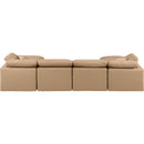  Manufacturer Color_Tan -- Indulge 140" Tan Vegan Leather Upholstered 6 pc Modular Sectional IMAGE 3