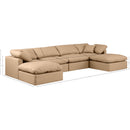  Manufacturer Color_Tan -- Indulge 140" Tan Vegan Leather Upholstered 6 pc Modular Sectional IMAGE 7