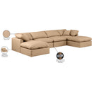 Meridian Indulge Tan Vegan Leather Modular Sectional IMAGE 8