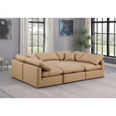  Manufacturer Color_Tan -- Indulge 105" Tan Vegan Leather Upholstered 6 pc Modular Sectional IMAGE 2
