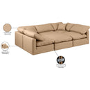  Manufacturer Color_Tan -- Indulge 105" Tan Vegan Leather Upholstered 6 pc Modular Sectional IMAGE 9