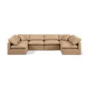  Manufacturer Color_Tan -- Indulge 140" Tan Vegan Leather Upholstered 6 pc Modular Sectional IMAGE 1