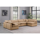  Manufacturer Color_Tan -- Indulge 140" Tan Vegan Leather Upholstered 6 pc Modular Sectional IMAGE 2