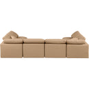  Manufacturer Color_Tan -- Indulge 140" Tan Vegan Leather Upholstered 6 pc Modular Sectional IMAGE 3