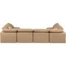 Meridian Indulge Tan Vegan Leather Modular Sectional IMAGE 3