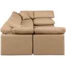  Manufacturer Color_Tan -- Indulge 140" Tan Vegan Leather Upholstered 6 pc Modular Sectional IMAGE 5