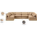  Manufacturer Color_Tan -- Indulge 140" Tan Vegan Leather Upholstered 6 pc Modular Sectional IMAGE 9