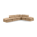  Manufacturer Color_Tan -- Indulge 140" Tan Vegan Leather Upholstered 6 pc Modular Sectional IMAGE 1