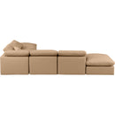  Manufacturer Color_Tan -- Indulge 140" Tan Vegan Leather Upholstered 6 pc Modular Sectional IMAGE 3
