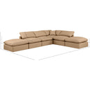 Meridian Indulge Tan Vegan Leather Modular Sectional IMAGE 8
