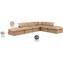 Meridian Indulge Tan Vegan Leather Modular Sectional IMAGE 9