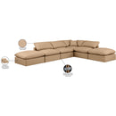  Manufacturer Color_Tan -- Indulge 140" Tan Vegan Leather Upholstered 6 pc Modular Sectional IMAGE 9