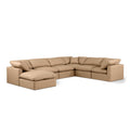  Manufacturer Color_Tan -- Indulge 140" Tan Vegan Leather Upholstered 7 pc Modular Sectional IMAGE 1