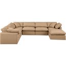  Manufacturer Color_Tan -- Indulge 140" Tan Vegan Leather Upholstered 7 pc Modular Sectional IMAGE 4