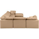  Manufacturer Color_Tan -- Indulge 140" Tan Vegan Leather Upholstered 7 pc Modular Sectional IMAGE 5