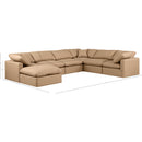  Manufacturer Color_Tan -- Indulge 140" Tan Vegan Leather Upholstered 7 pc Modular Sectional IMAGE 9