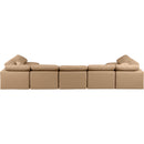  Manufacturer Color_Tan -- Indulge 175" Tan Vegan Leather Upholstered 7 pc Modular Sectional IMAGE 3