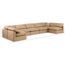  Manufacturer Color_Tan -- Indulge 175" Tan Vegan Leather Upholstered 7 pc Modular Sectional IMAGE 8