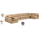  Manufacturer Color_Tan -- Indulge 175" Tan Vegan Leather Upholstered 7 pc Modular Sectional IMAGE 9