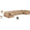 Meridian Indulge Tan Vegan Leather Modular Sectional IMAGE 9