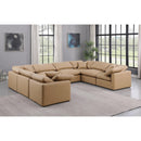  Manufacturer Color_Tan -- Indulge 140" Tan Vegan Leather Upholstered 8 pc Modular Sectional IMAGE 2
