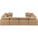  Manufacturer Color_Tan -- Indulge 140" Tan Vegan Leather Upholstered 8 pc Modular Sectional IMAGE 3