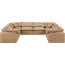  Manufacturer Color_Tan -- Indulge 140" Tan Vegan Leather Upholstered 8 pc Modular Sectional IMAGE 4