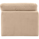 Meridian Indulge Beige Velvet Armless Chair IMAGE 3