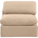 Meridian Indulge Beige Velvet Armless Chair IMAGE 4