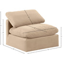 Meridian Indulge Beige Velvet Armless Chair IMAGE 8