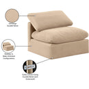 Meridian Indulge Beige Velvet Armless Chair IMAGE 9