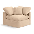 Meridian Indulge Beige Velvet Corner Chair IMAGE 1