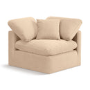 Meridian Indulge Beige Velvet Corner Chair IMAGE 1