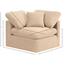 Meridian Indulge Beige Velvet Corner Chair IMAGE 8