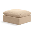Meridian Indulge Beige Velvet Ottoman IMAGE 1