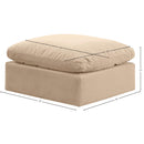 Meridian Indulge Beige Velvet Ottoman IMAGE 5