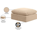 Meridian Indulge Beige Velvet Ottoman IMAGE 6
