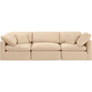 Meridian Indulge Beige Velvet Modular Sofa IMAGE 4