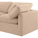 Meridian Indulge Beige Velvet Modular Sofa IMAGE 6