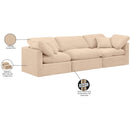 Meridian Indulge Beige Velvet Modular Sofa IMAGE 9