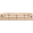Meridian Indulge Beige Velvet Modular Sofa IMAGE 4
