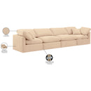 Meridian Indulge Beige Velvet Modular Sofa IMAGE 9