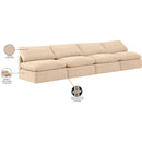 Meridian Indulge Beige Velvet Modular Sofa IMAGE 8