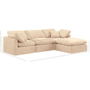  Manufacturer Color_Beige -- Meridian Indulge Fabric 4 pc Sectional IMAGE 8