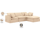Meridian Indulge Beige Velvet Modular Sectional IMAGE 9