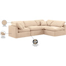 Meridian Indulge Beige Velvet Modular Sectional IMAGE 10
