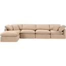  Manufacturer Color_Beige -- Meridian Indulge Fabric 5 pc Sectional IMAGE 4