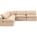  Manufacturer Color_Beige -- Meridian Indulge Fabric 5 pc Sectional IMAGE 4